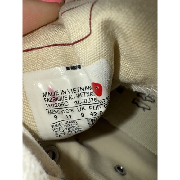 Converse Comme des Garçons Play Chuck Taylor High Milk Heart Men 9 Women 11 - Picture 9 of 9